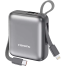 FONENG PX115 10000mAh Mini 22.5W Power Bank with 2 Built-in Cables- Dark Gray image