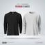 Fabrilife Mens Premium Blank Full Sleeve T Shirt Combo - Black, Gray Melange image