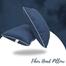 Fiber Head Pillow Cotton Fabric Navy Blue 18x24 Inch - 1 Pcs image