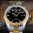 Forsining S1232-2 High-end Business Style Men's Automatic Mechanical Watch Black Diamond Dial Stainless Steel Watch New Product image