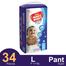 Fresh Happy Nappy Pant System Baby Diaper (L Size) (9-14Kg) (34Pcs) image
