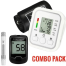 Fully Automatic Upper Arm Digital Blood Pressure Monitor with Glucometer Machine with 10 Test Strips (Combo Pack) image
