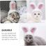 Funny Cat Headgear Cute Rabbit Ears Cap Warm Plush Ears Cat Accessories Hat image