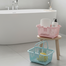GGEBF Plastic Bath Basket Portable Shopping Storage Box Desktop Sundries Toy Fruit Stationery Bathroom Storage Baskets (Any Color) image