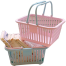 GGEBF Plastic Bath Basket Portable Shopping Storage Box Desktop Sundries Toy Fruit Stationery Bathroom Storage Baskets (Any Color) image