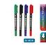 GXin Multi Color CD/DVD Waterproof Permanent Marker 2in1 Pen Set With Clip 4 Pcs image