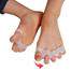 Galaxy Soft Elastic Toe Straighteners 5 Hole Silicone Gel Separators Bunion (White) - 1 Pair image