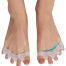 Galaxy Soft Elastic Toe Straighteners 5 Hole Silicone Gel Separators Bunion (White) - 1 Pair image