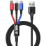 GEEOO DC303 2.4A 3 in 1 Long Data Cable image