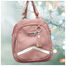Girls Fashionable Pink Leather Backpack image