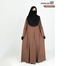 Glam Touch Abaya Zahra Pleated Plain Abaya Milk-Coffee image