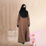 Glam Touch Abaya Zahra Pleated Plain Abaya Milk-Coffee image