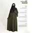 Glam Touch Abaya Zahra Pleated Plain Abaya Boiled Olive image