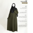 Glam Touch Abaya Zahra Pleated Plain Abaya Boiled Olive image