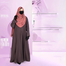 Glam Touch Abaya Zahra Pleated Plain Abaya Deep Mocha image
