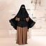 Glam Touch Leya Double Layer Ready Hijab-Niqab Set | Black image