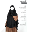 Glam Touch Leya Double Layer Ready Hijab-Niqab Set | Black image