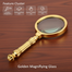 Golden magnifying glass image