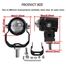 HJG 2 Piece Mini Fog Light 2 Color With Setup Clamps And Bolts Black image