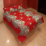 Hometex Ornament Miror Red Bed Sheet - HTK10070 image