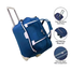 HTS 24 inch Rolling Duffel Travel Trolley Bag (Royal Blue) image