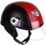Half Face Bike Helmet Red and Black image