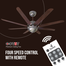 Havells 53 Inch Octet Walnut Brushed Nickel Ceiling Fan - 6203257 image