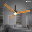 Havells Elio Prime UL 1200mm 100 Percent Copper BLDC RF Remote Four Mode Ceiling Fan (Pine Wood Matte Black) image