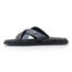 Hazzle Black Premium Leather Sandal Stylish Cross Design image
