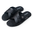 Hazzle Black Premium Leather Sandal Stylish Cross Design image