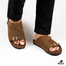 Hazzle Premium Suede Sandal Double Belt Brown Stylish Design image
