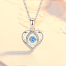 Heart Beat Love Blue 925 Silver Neckless for Stylish Girls or Women image