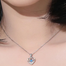 Heart Beat Love Blue 925 Silver Neckless for Stylish Girls or Women image