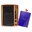 Hearts Leather Gift Set-A Black (Double Chamber) With Crown Notebook FREE image