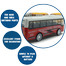 High Quality ABS Plastic Bus Toy Set Of 4, School Bus Toy Long-Distance Mini Toy Bus Pull Back Friction Powered Buses Vehicles For Boys And Girls Birthday Party (metal_bus_4pcs_jm907) Metal Bus image