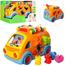 Hola 988 Baby Toys Innovative Vehicle Happy Bus Toy With Music and Light and Blocks Kids Early Learning Educational Toy Gifts -132242698 image