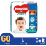 Huggies Dry Diapers Belt System Baby Diaper (L Size) (9-14kg) (60pcs) image