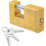 Ingco Heavy Duty Brass Block Padlock 90mm Brass Keys 3Pcs image