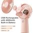 JISULIFE F2B Handheld Portable 4000mAh Rechargeable Fan - Pink image