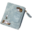 Jeans Style Cat Embroidered Canvas Pattern Large-capacity Wallet image