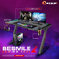 Jedel Besmile Z Shaped Rgb Gaming Desk With Cup Holder And Headset Hook. image