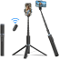 Jmary KT-259 Selfie Stick Tripod, Extendable 3 in 1 Aluminum Bluetooth Selfie Stick with Wireless Remote and Tripod Stand image