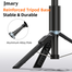 Jmary KT-259 Selfie Stick Tripod, Extendable 3 in 1 Aluminum Bluetooth Selfie Stick with Wireless Remote and Tripod Stand image
