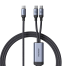 Joyroom SA21-1T2 Speedy Series 100W 2-in-1 Fast Charging Cable (Type-C to Dual Type-C) – 1.5m image
