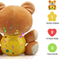 Jurston Plush Baby Toys Infant Musical Toys Bear Stuffed Animal Toys with Light and Education Learning Songs Newborn Girls Boys 0-36 Months image