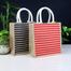 Jute Shopping Bag Natural And Black 10x10x4 Inch image
