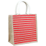 Jute Shopping Bag Natural And Red 10x10x4 Inch image