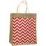 Jute Shopping Bag Natural And Red 10x12 Inch image