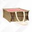 Jute Shopping Bag Natural And Red 10x12 Inch image