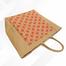 Jute Shopping Bag Natural And Red 14x17x8 Inch image